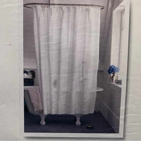 Simply Shabby Chic White Cut Out Lace Shower Curtain - Picture 5 of 5